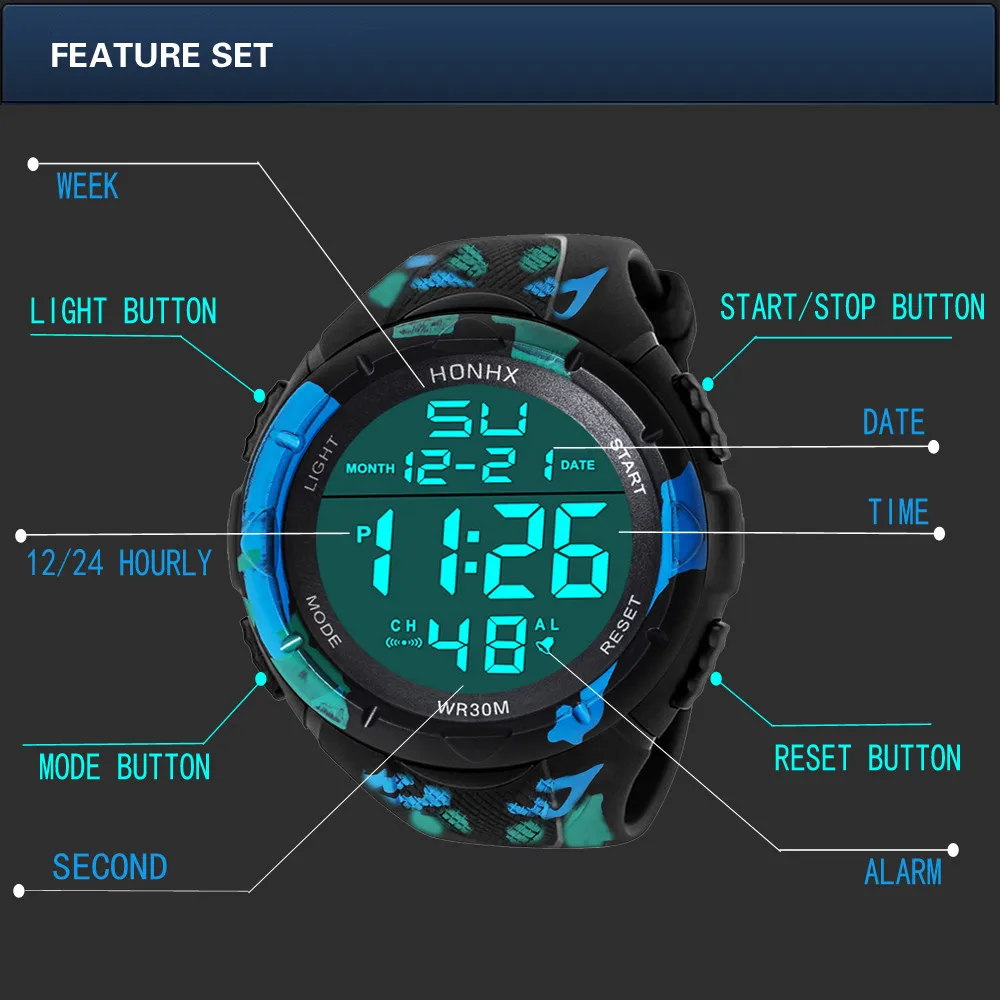 

2021 Digital Watch Men Sport Watches for Men Waterproof Clock Outdoor Wristwatch Male Relogio Digital Masculino Dropshipping