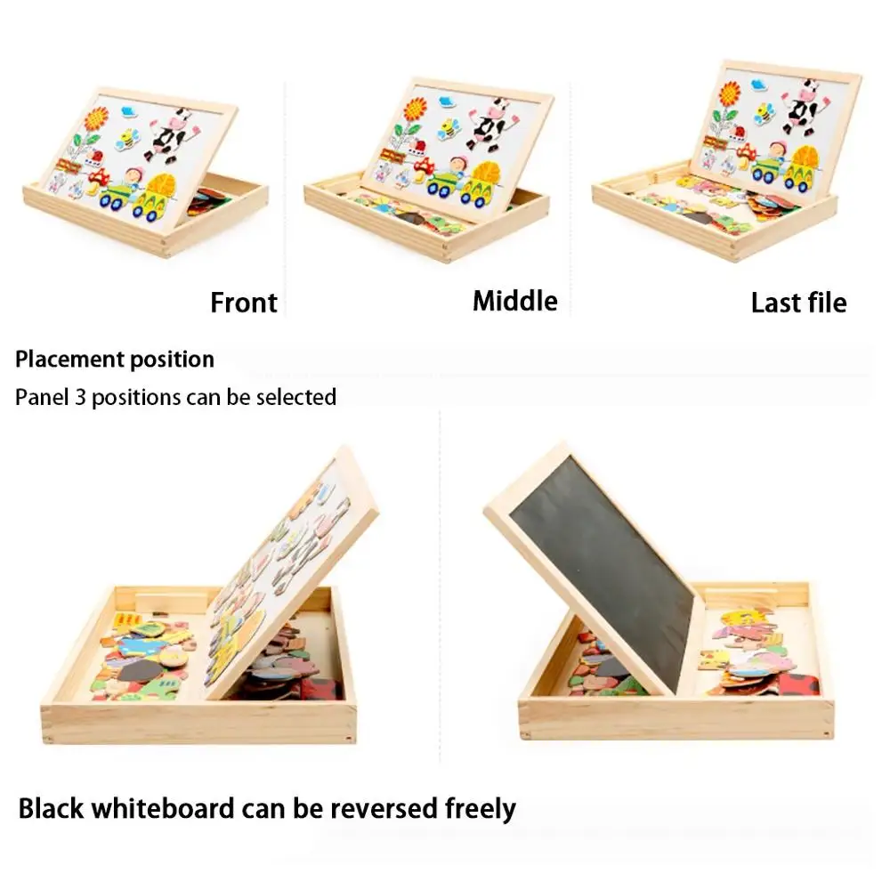 8 видов стилей деревянная Магнитная игра головоломка животные Тигр кролик доска