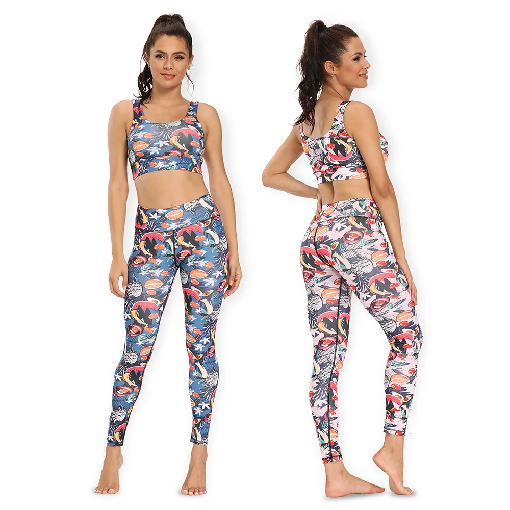 

High Waist Printed Workout Yoga Pants For Women Sport Compression Fitness Yoga Legging Sweat Training Pants Leggins Mujer