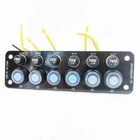 6 gang toggle switch power panel blue led 10a fuse for 12 24v car rv boat marine