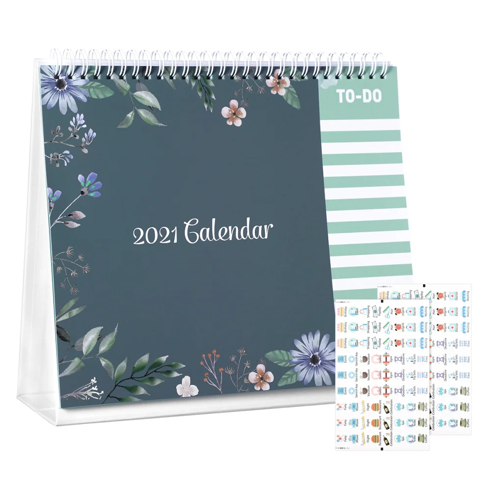 

STOBOK 2021 Desk Calendar 12 Months Standing Calendar Runs from January 2021 to 2021 Daily Planner 2021 Full Year Calendar Bonus