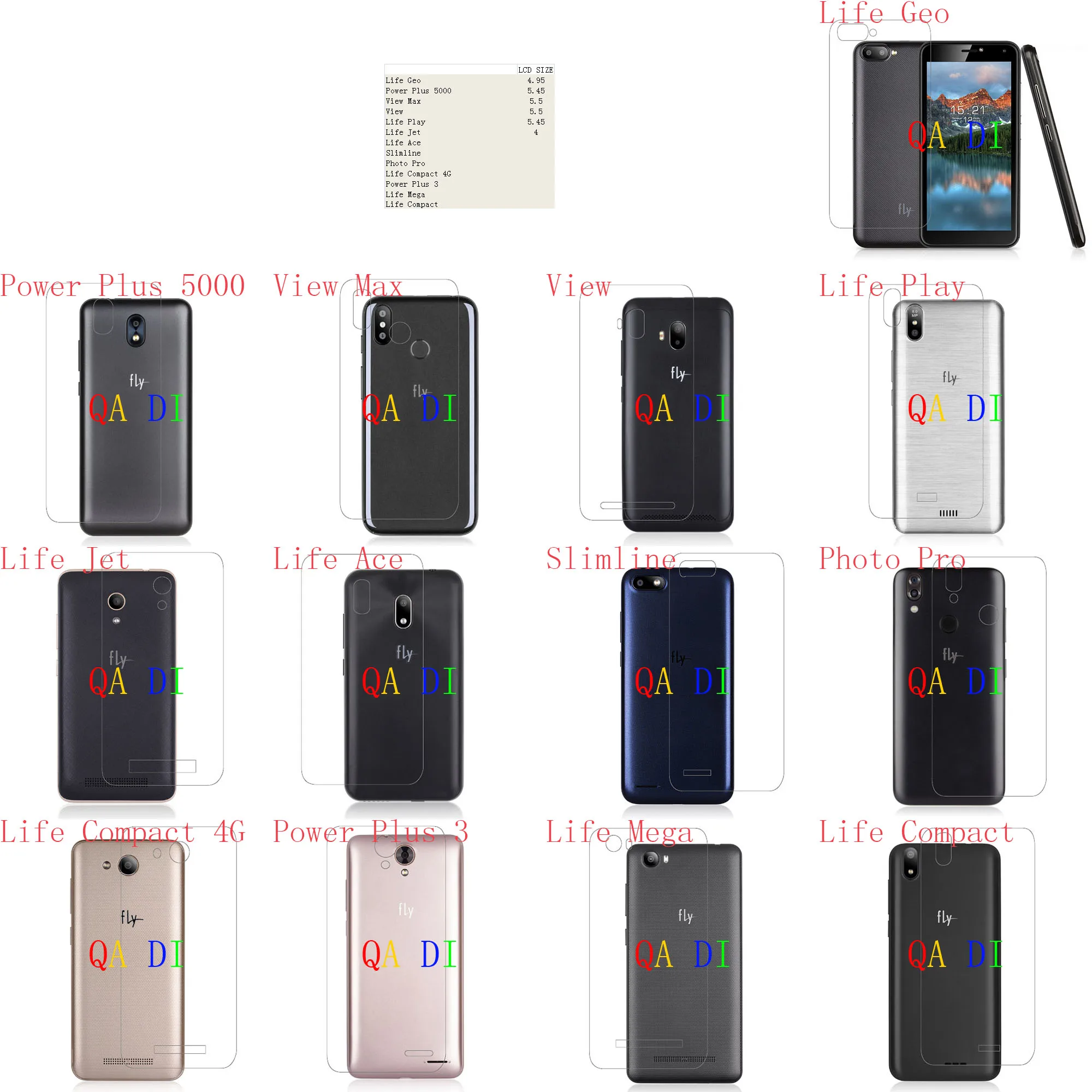 Задняя Защитная пленка для fly Life Geo Power Plus 5000 View Max Play Jet Ace Slimline Photo Pro Compact 4G 3