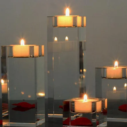 

VIP Link 25 Pcs 100mm Crystal Glass Candle Holder
