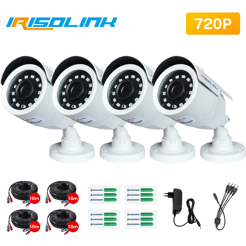 Камера видеонаблюдения Irisolink 4 шт./лот 720P AHD 60 футов BNC и DCplug водонепроницаемая