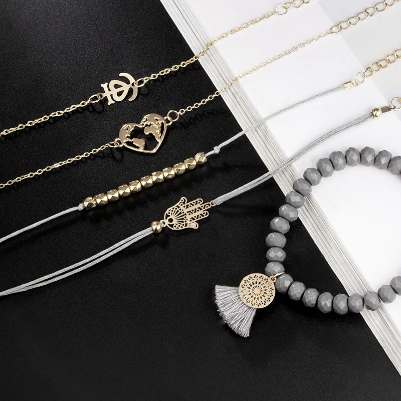 Очаровательные богемные браслеты с фламинго наборы для женщин пустотелая