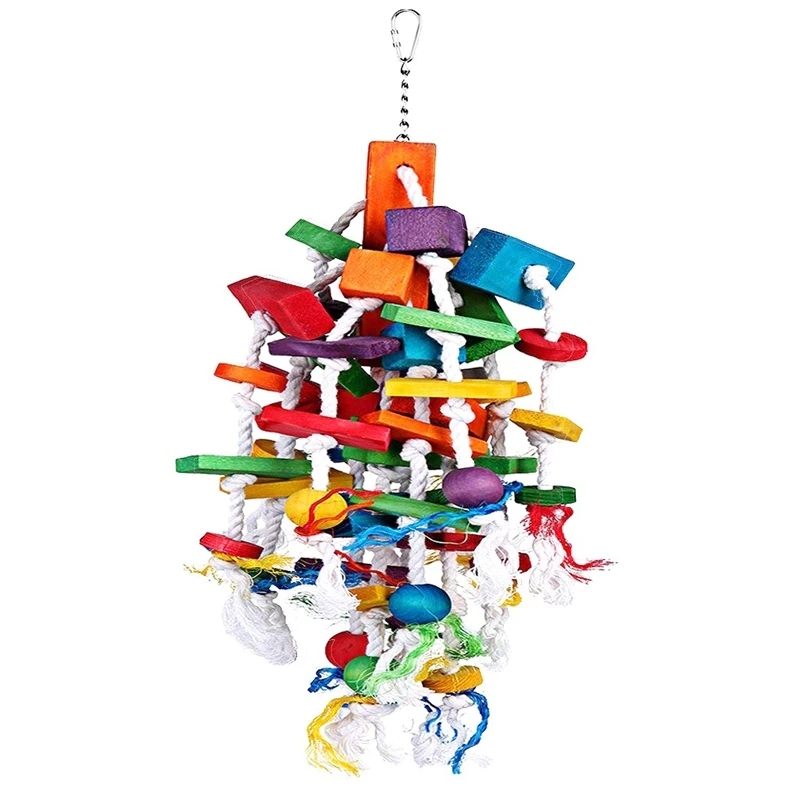 Птица жевательная игрушка Большой Средний попугай клетка укус игрушки