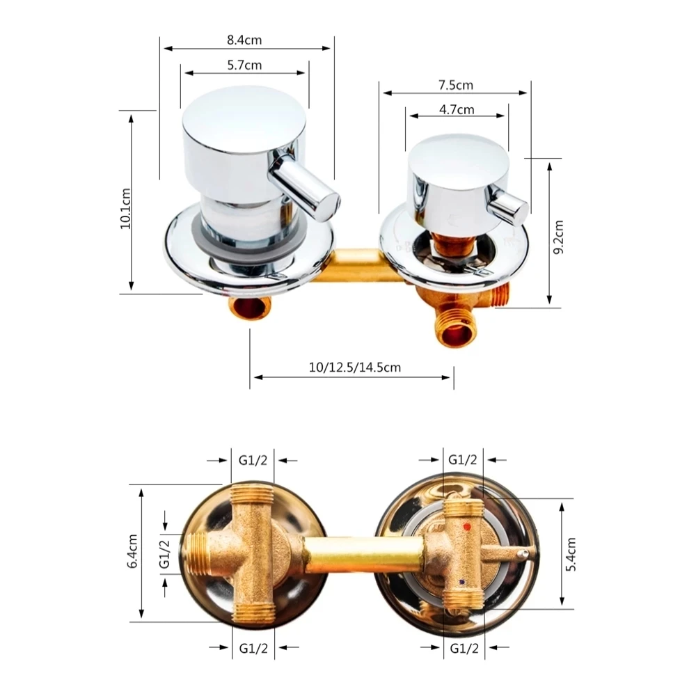 bathroom faucet brass mixing valve 2345 ways water outlet screw thread center distance 10cm 12cm shower mixer tap cabin free global shipping