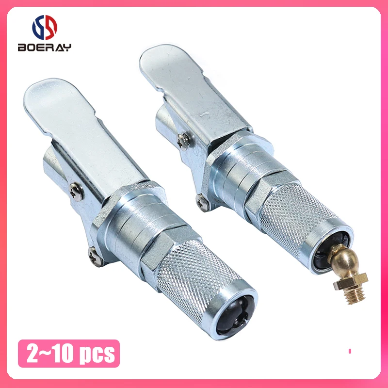 

2pcs 5pcs 10pcs 10000PSI Lock Pliers High Pressure Grease Gun Head Self-locking Single Handle Zerk Grease Coupler