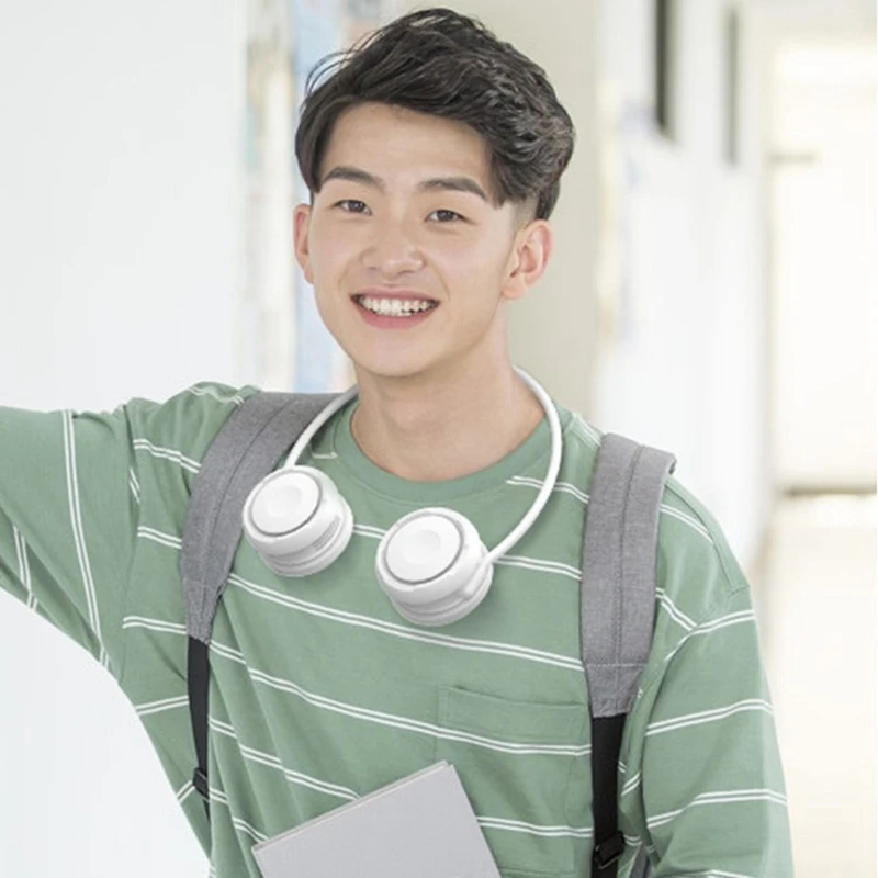 

Portable Hanging Neck Fan USB Foldable Air Cooling Fan Wearable Bladeless Sports Fan Outdoor Mini Air Cooler