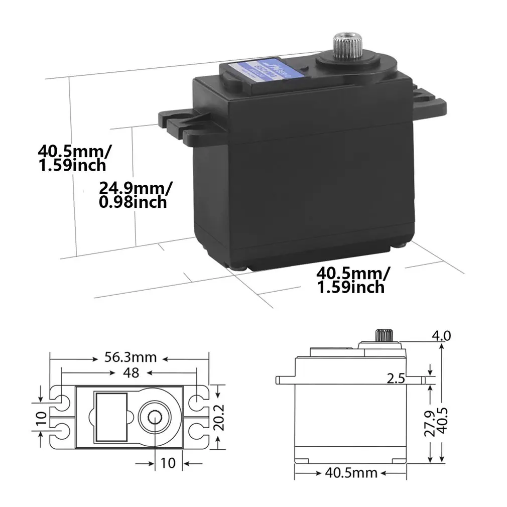 

JX Servo PS-5521MG 20KG Large Torque Metal Gear Standrd Analog Servo for RC Car Robot Plane RC Scaler Model Parts