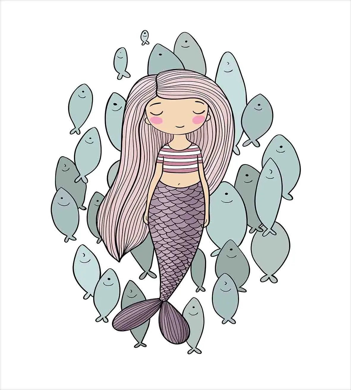 Комплект пододеяльников с рисунком русалки комплект из 3 предметов мультяшными