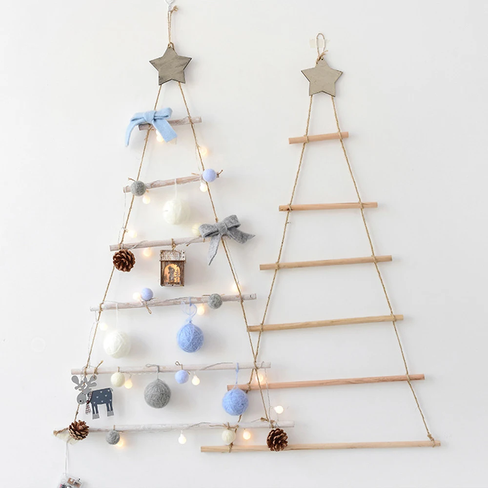 DIY Wooden Christmas Tree Nordic Style Artificial Fake Kids Gifts Ornaments Wall Hanging Decor For 2020 new Year | Дом и сад