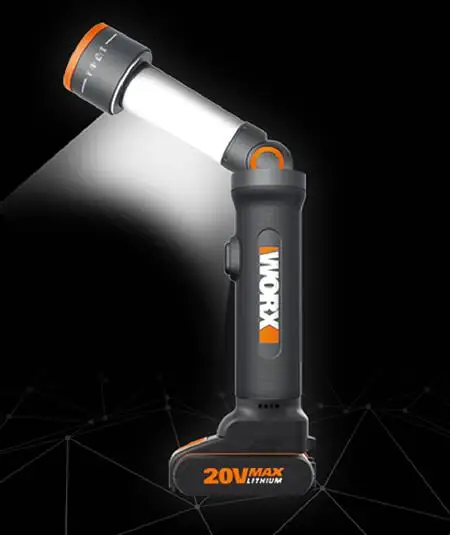 WITH BATTERY Worx wx027 наружное освещение, домашняя литиевая перезаряжаемая, многофункциональная телескопическая, настольная лампа, походная лампа в палатку - Цвет: WITH BATTERY