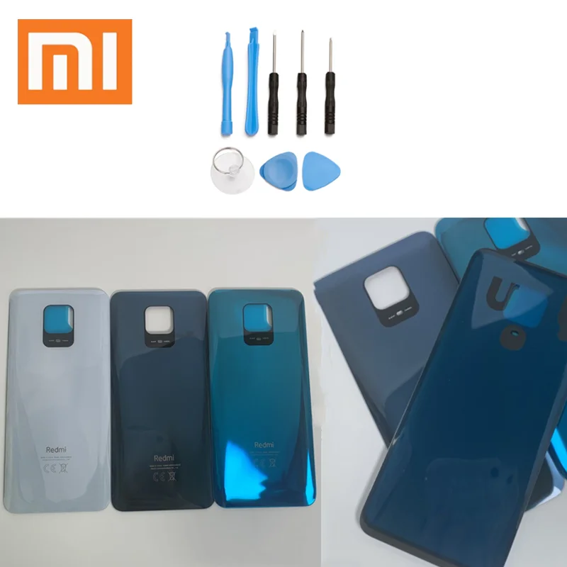 

Original Xiaomi Redmi Note 9 Pro Back Glass Battery Cover Rear Housing Door Panel Case Phone Lid with Adhesive with tools