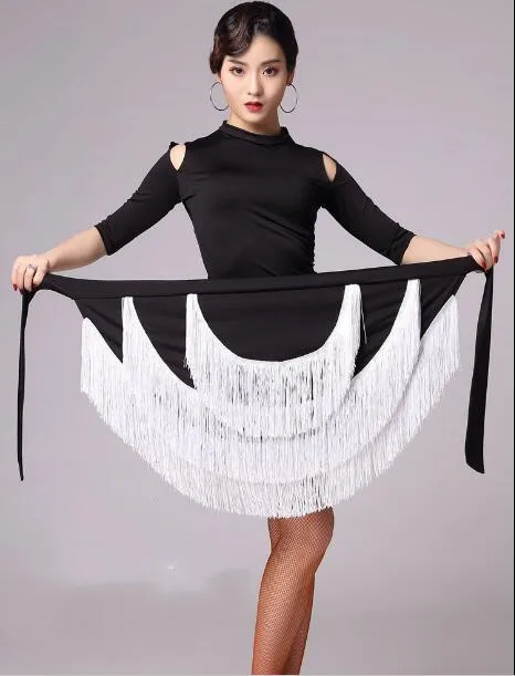 

1pcs/lot female Latin Dance Performances Tassel Skirt Adult Practise Dance Skirt Dance tassel latin skirt