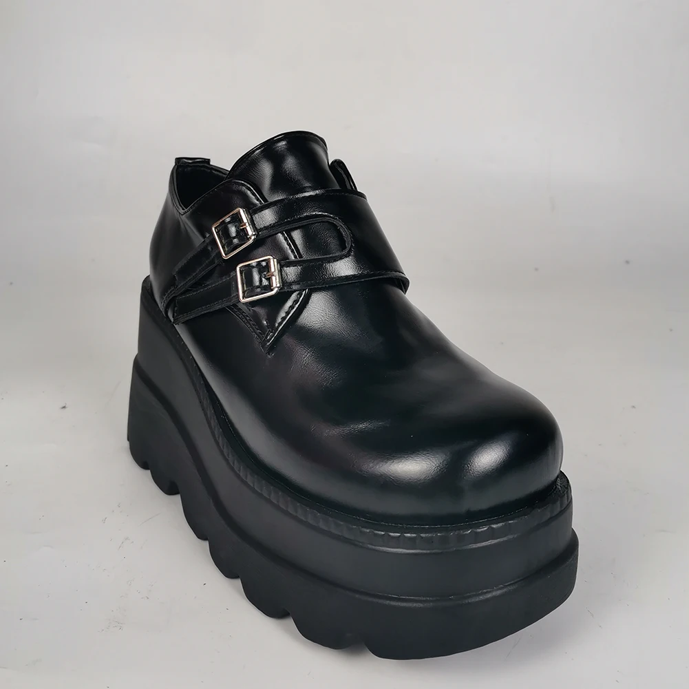 

DORATASIA Solid Buckle Platform Round Toe Shoes Wedges Leisure Great Quality Fashion Pumps Women The Big Size 43 Famale Pumps