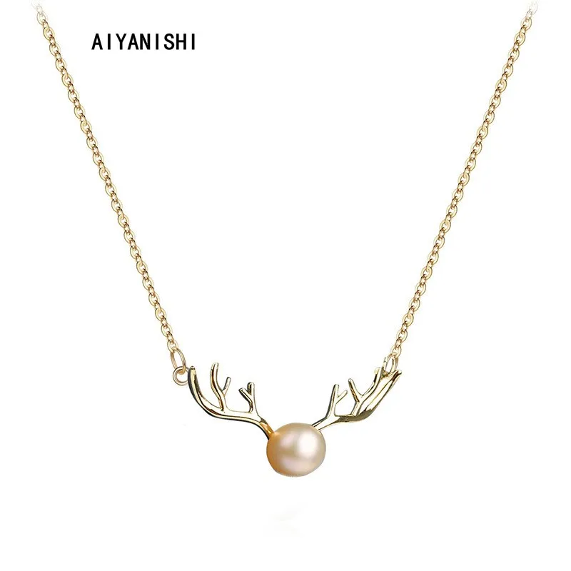 Ожерелье AIYANISHI с натуральным пресноводным жемчугом, 18 карат