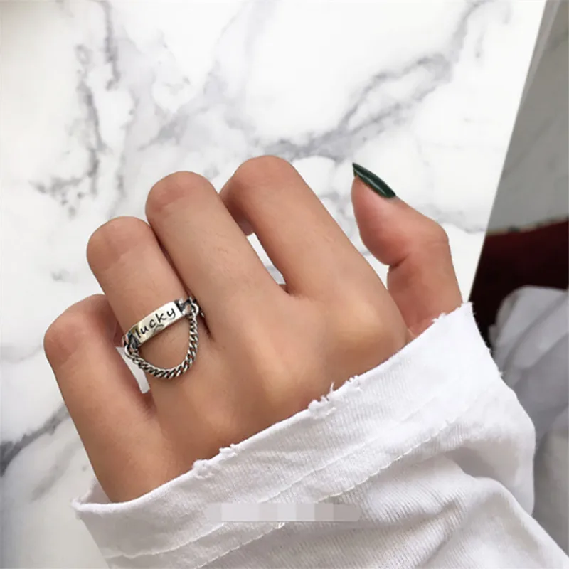 Новое модное классическое кольцо S925 из стерлингового серебра с надписью и