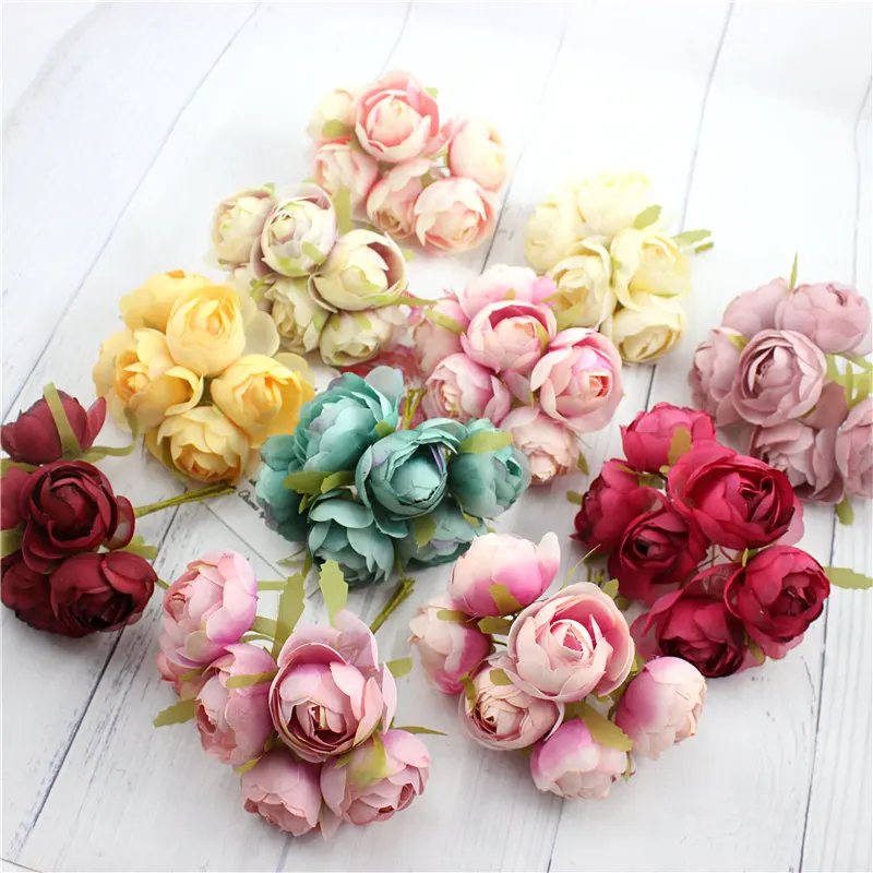 60 шт./лот высококачественный Шелковый Искусственный цветок Роза Камелия