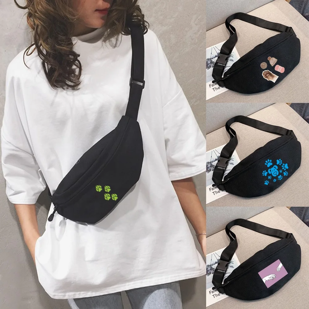 

Waist Packs Shoulder Chest Bags Fashion Backpacks Men and Women New Footprints Print HandleBags Mini Bag Crossbody Bags Belt Bag
