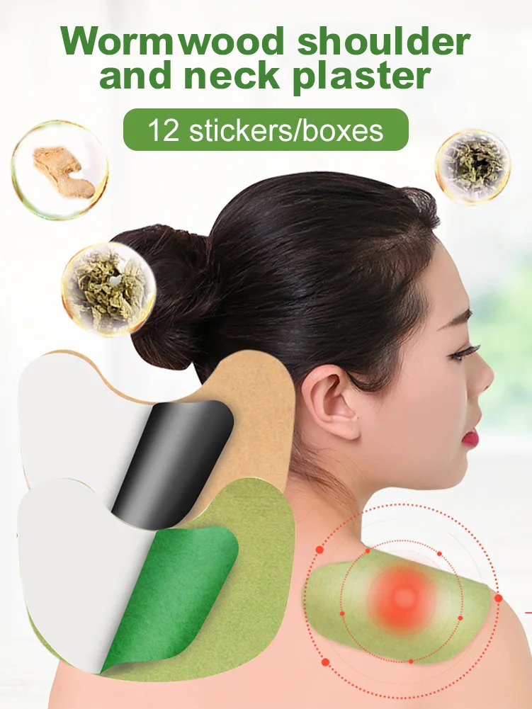 

12PCS/Pack Wormwood Patch Arthritis Sticker Pain Reliever Self-Heating Moxibustion Stickers for Neck Shoulder Back