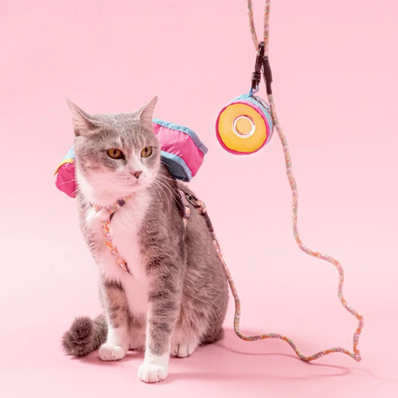 

Dourable Canvas Backpack For Pet Dog Cat Backpack Three-in-one Travel Cute Self Backpack School Bag