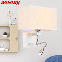 aosong wall lights contemporary creative square shape indoor led sconces lamps for home corridor