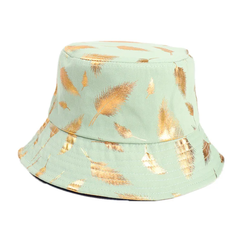 

LDSLYJR Cotton Feather Print Bucket Hat Fisherman Hat Outdoor Travel Hat Sun Cap Hats for Men and Women 327