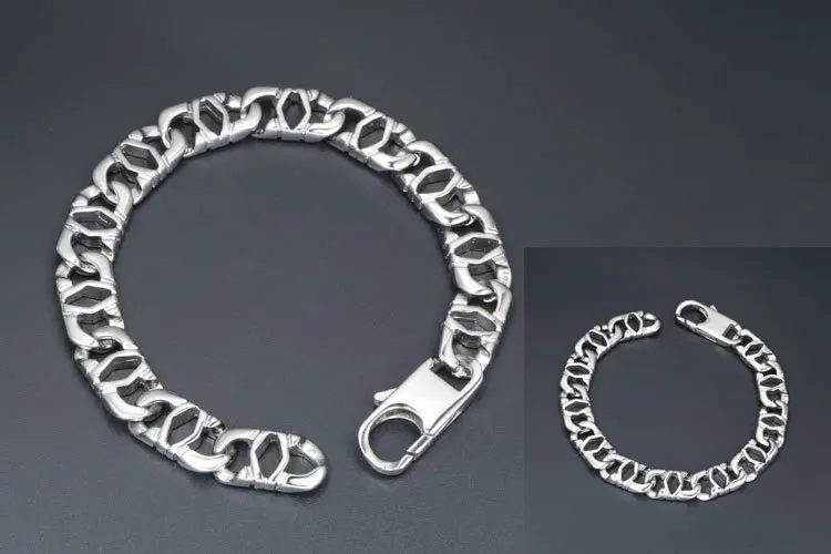Unisex 316L S.Steel Bracelet Cut-out Rhombus Shaped Width 10mm Length 8 inch Men Women Classic Bangle Bracelets C1007 | Украшения и