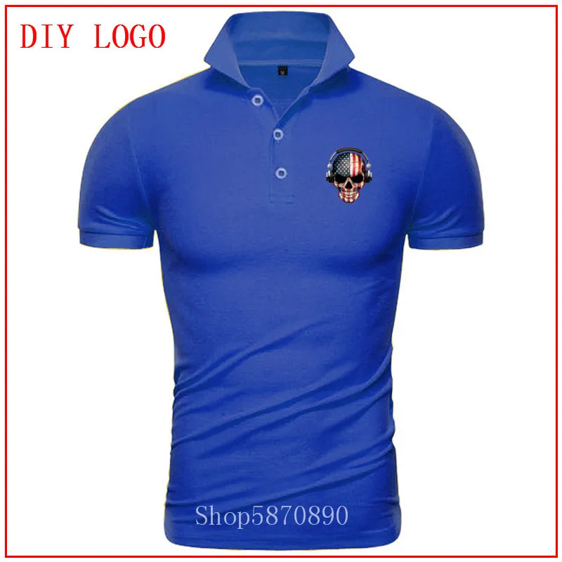Мужская летняя футболка поло с изображением черепа в стиле панк американским