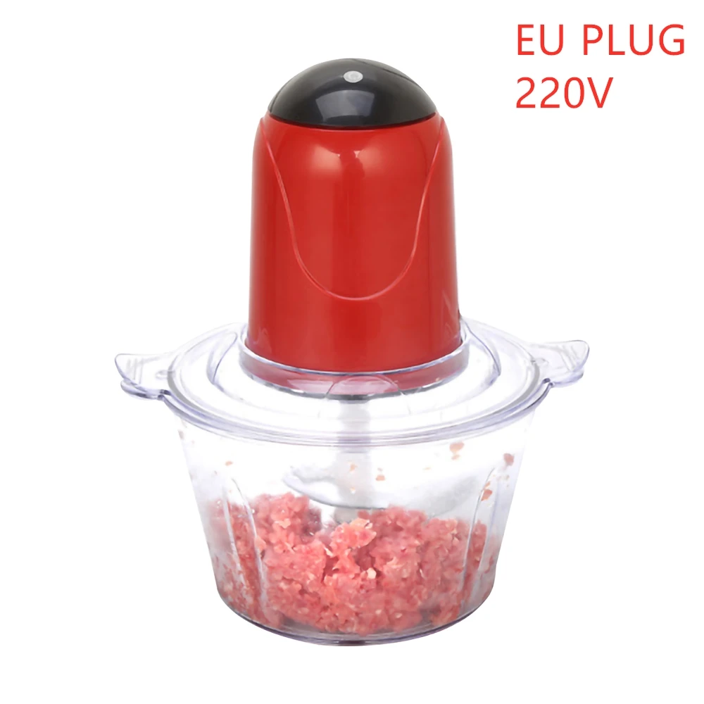 red 220V EU Plug 2Л Автоматическая мощная Мясорубка многофункциональный электрический кухонный комбайн Электрический блендер измельчитель резак для мяса EU - Цвет: red 220V EU Plug