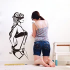 Современная Большая цепочка, наручники для девушек, сексуальная Наклейка на стену для девушек, сексуальная девушка, женщина, наклейка на стену, украшение для спальни и свадьбы