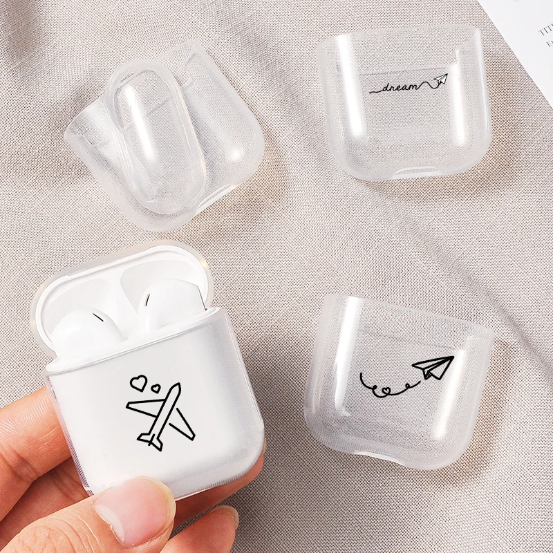 Мягкий силиконовый популярный чехол для AirPods Apple airpods1/2 с милыми Простыми линиями