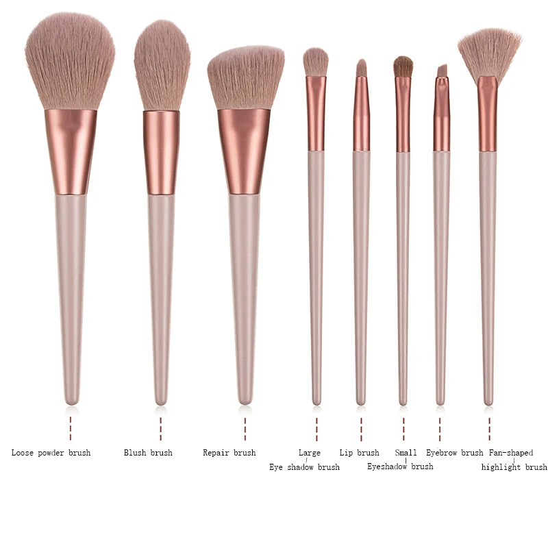 Professional 8pcs/set Makeup Brushes Set Eye Shadow Foundation Powder Lip Make up Women Cosmetic Tools | Красота и здоровье