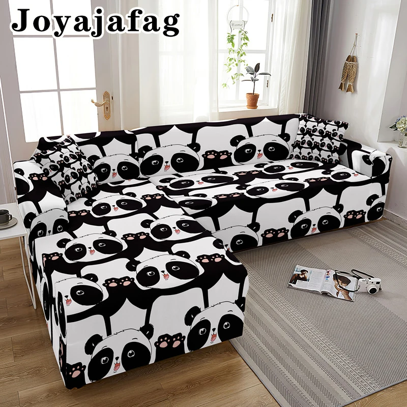 

Cartoon Panda Elastic Slipcover For Living Room Anti-dirty Washable Sofa Cover Stretch Couch Covers 1/2/3/4 Seater