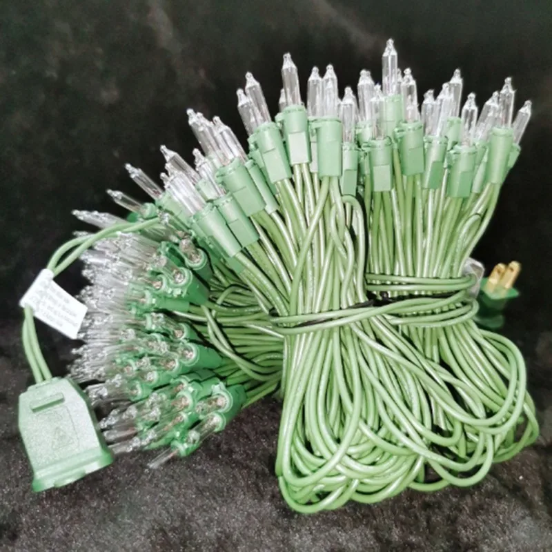 

100 LED Small Christmas Tree Lights 72.2 Feet 8.5 Spacing Light String- Green Wire With US Plug For Wholesale
