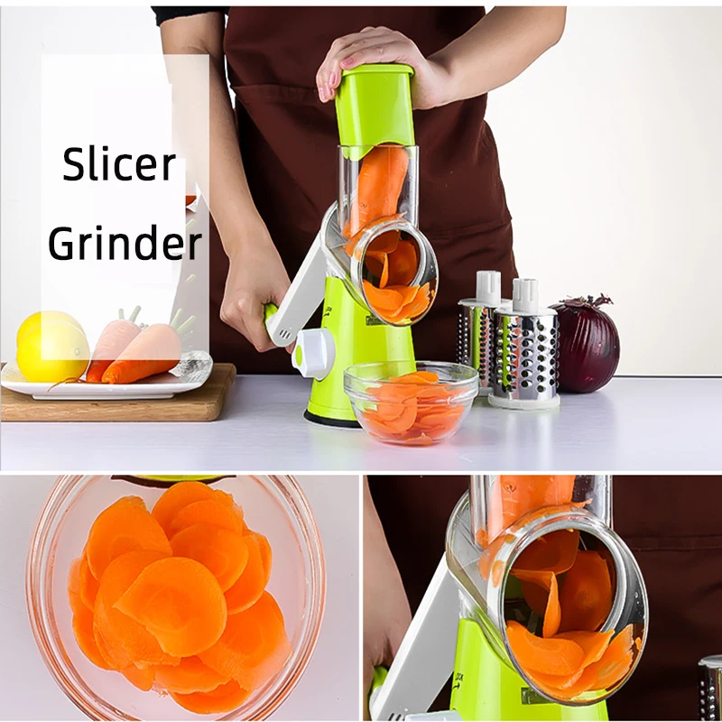 

Rotary Slicer Grinder Vegetable Chopper Cheese Shredder Cabbage Veggie Cutter with Round Graters Kitchen Chopping Tools