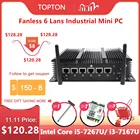Безвентиляторный промышленный мини-ПК Intel Core i5 7267U i3 7167U 3865U брандмауэр ПК Pfsense роутер 6 дюймов 4 * USB3.0 2 * RS232 HDMI 4G3G WiFi