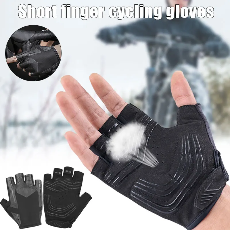 

Shockproof SBR Pad Cycling Gloves Half Finger Sport Gloves Men Women Summer Bicycle Fitness Bike Gloves BHD2