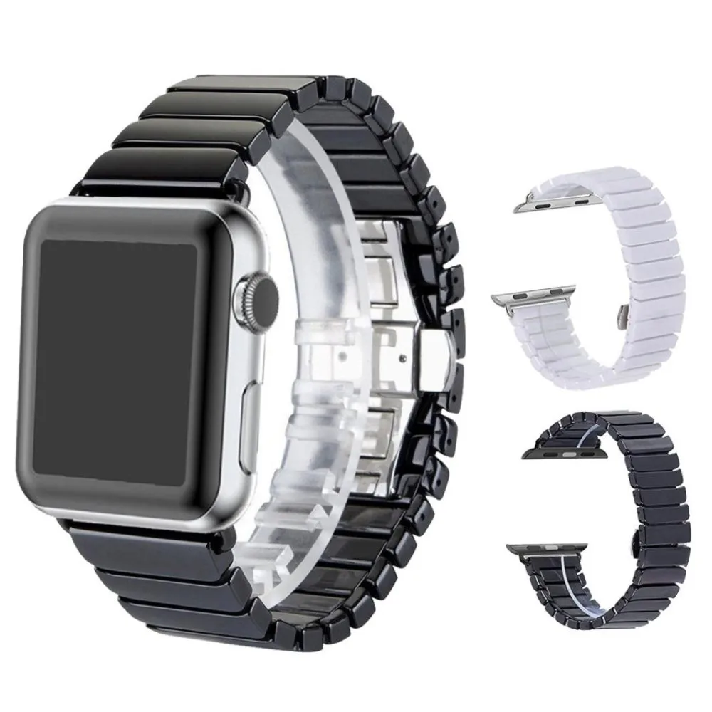 

Ремешок керамический для Apple Watch band 6 SE 5 4, водонепроницаемый браслет из нержавеющей стали с пряжкой для Iwatch Series 3 2 1 44/42 мм 40/38 мм