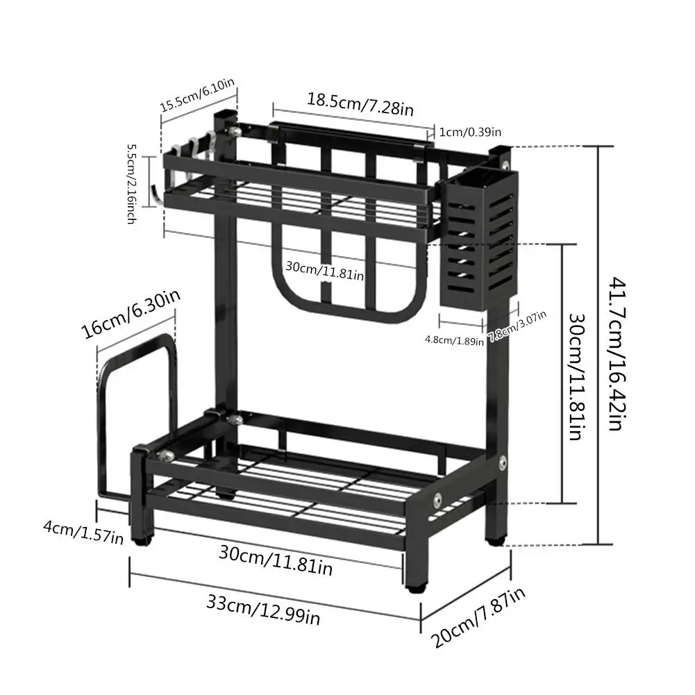 

Stainless Steel Paint Kitchen Shelf Countertop Multi-layer Spice Rack Kitchen Storage Oil Salt Sauce Vinegar Spice Rack Ctystall