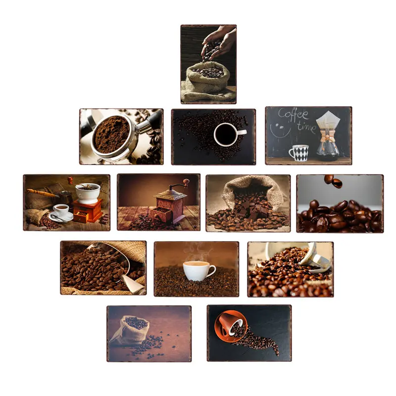 

Coffee Poster Vintage Metal Signs Home Decor Tin Signs Pub Decorative Plates Retro Wall Art 20x30cm