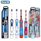 Оригинальная электрическая зубная щетка Oral B для взрослых и детей, с питанием от батарейки, вращающегося типа, уход за деснами, мягкая щетина, Глубокая очистка