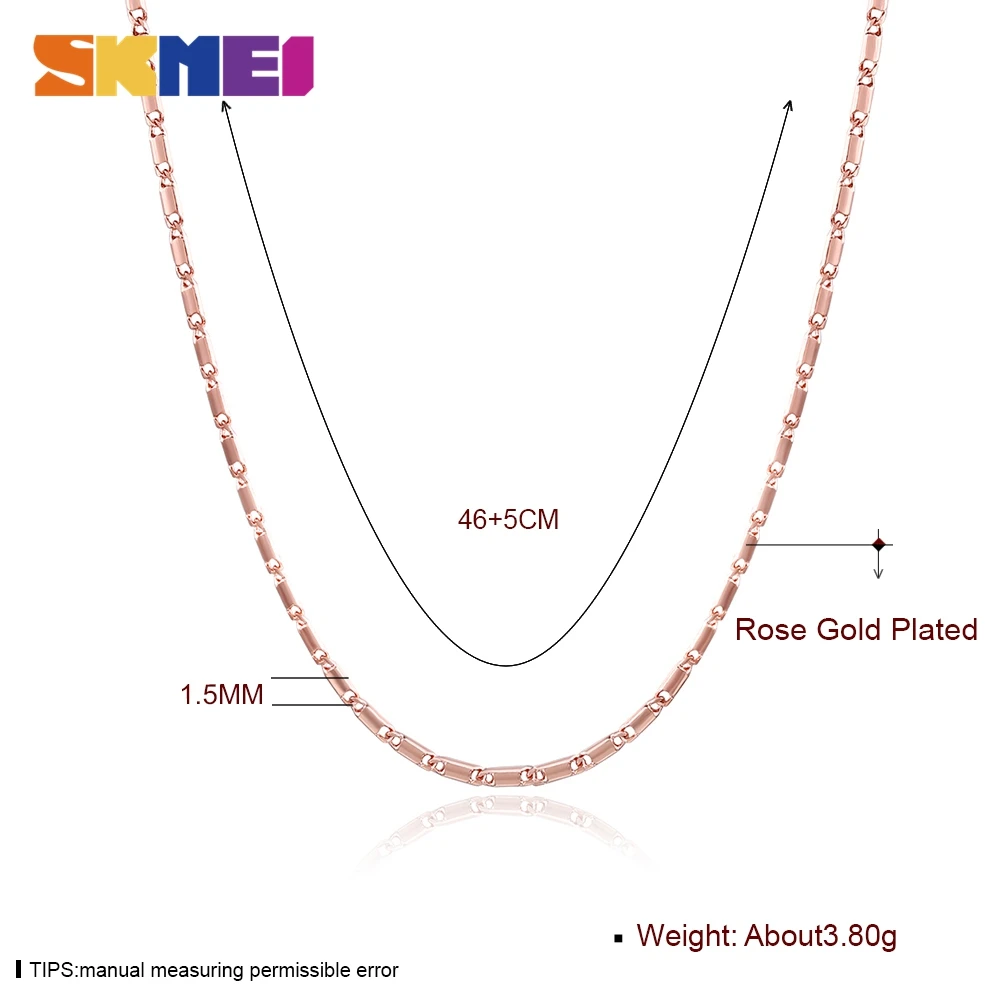 

SKMEI Necklace For Women Men Simple Rose Gold Chain 2021 New Arrival Popular Jewellery Chain C015