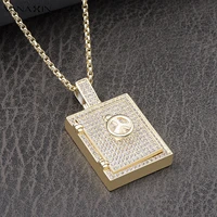 vanaxin steering wheel phone frame pendant necklaces for men women hip hop iced cubic zirconia full fashion jewelry gold color