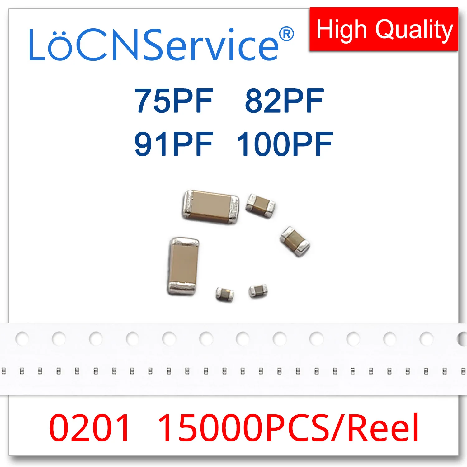 

Конденсаторы LoCNService 15000 шт. 0201 COG/NPO X7R RoHS 50 в 5% 75PF 82PF 91PF 100PF SMD, высокое качество