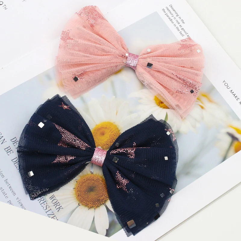 

2020 Princess Organza Bow Hair Clips for Girls Sequin Lace Hairpin Bowknot Hair Barrettes for Kids Girls Hair Accessories