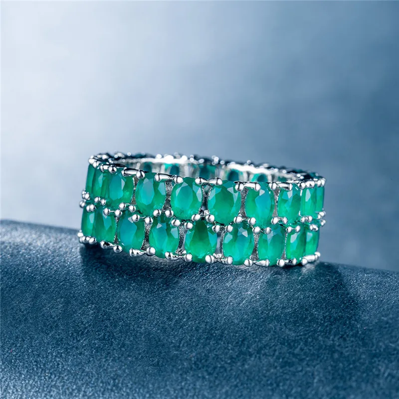 Visisap роскошный Двухрядные Полный циркон кольца для Для женщин высокое качество