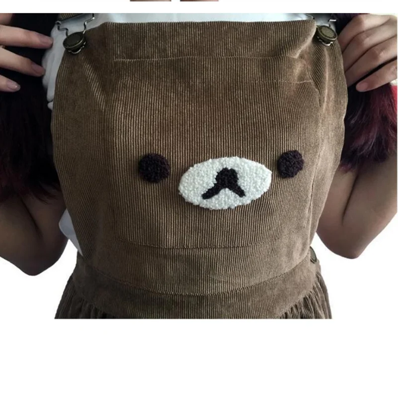 Женское платье с капюшоном и вышивкой медведя из аниме кумамо |