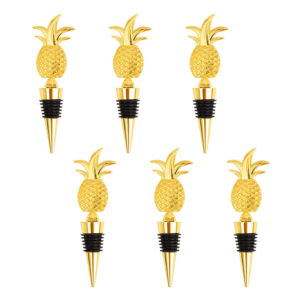 

Metal Pineapple Cap Opener Wine Stopper 6 Pcs Bottle Souvenirs Party Champagne Gifts Eco-Friendly Bar Saver Sealer Plug